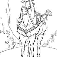 Desenho de Cavalo da Rapunzel para colorir