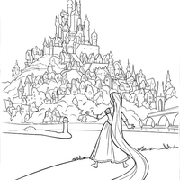 Desenho de Castelo da Rapunzel para colorir