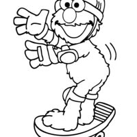 Desenho de Elmo no skate para colorir
