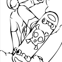 Desenho de Manobra de skate para colorir