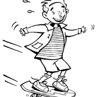 Desenho de Menino andando de skate para colorir