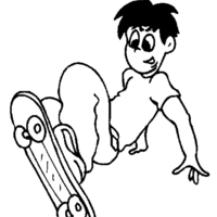 Desenho de Skate esporte radical para colorir