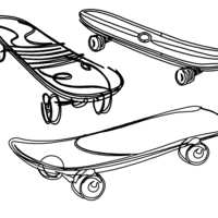 Desenho de Skates modernos para colorir