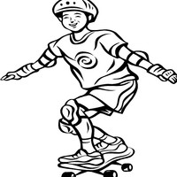 Desenho de Skatista com tornozeleira e joelheira para colorir