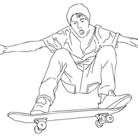 Desenho de Skater para colorir