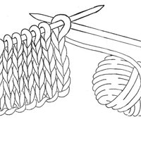 Desenho de Agulhas de tricô para colorir