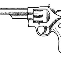 Desenho de Revólver para colorir