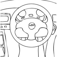 Desenho de Volante do carro para colorir