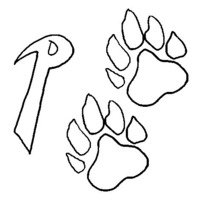 Desenho de Pegadas de cachorro para colorir