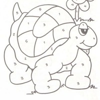 Desenho de Colorir com números - Tartaruga para colorir