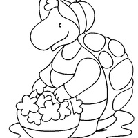 Desenho de Senhora tartaruga para colorir