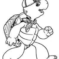 Desenho de Tartaruga aventureira para colorir