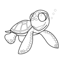 Desenho de Tartaruga marinha pequena para colorir