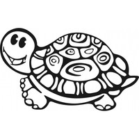 Desenho de Tartaruga rindo para colorir
