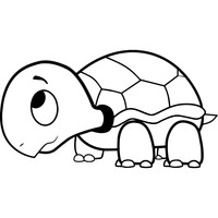 Desenho de Tartaruga triste para colorir