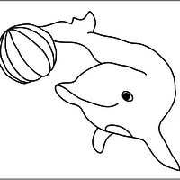 Desenho de Golfinho jogando bola para colorir