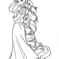 Desenho de Trança da Rapunzel para colorir
