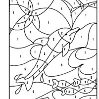 Desenho de Colorir com números - Golfinho para colorir