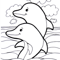 Desenho de Dois golfinhos para colorir