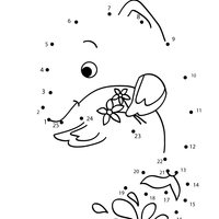 Desenho de Ligar pontos - Golfinho para colorir