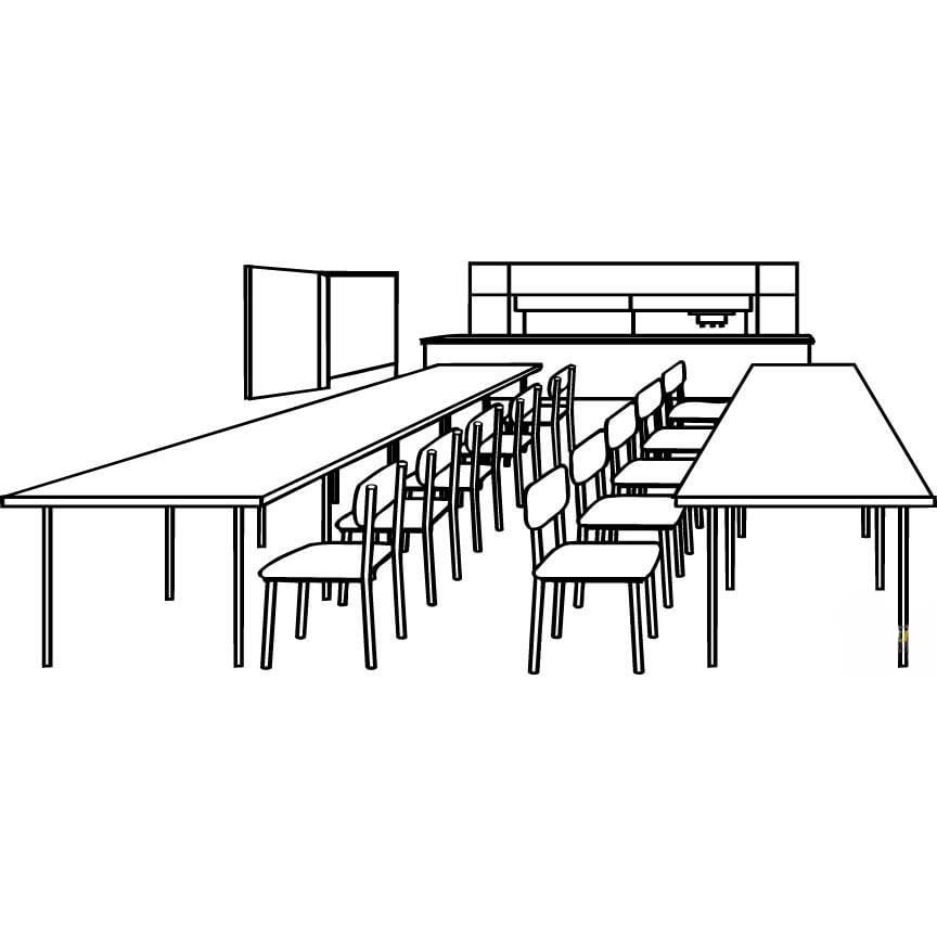 Mesa do refeitorio escolar