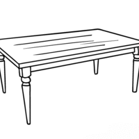 Desenho de Mesa retangular para colorir