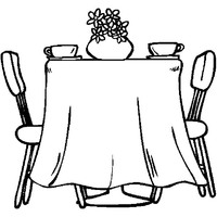 Desenho de Mesa para jantar romântico para colorir