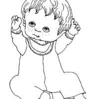 Desenho de Bebê com bracinhos pra cima para colorir