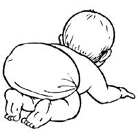 Desenho de Bebê no chão para colorir