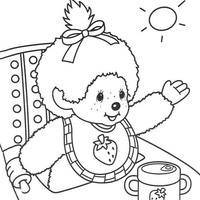 Desenho de Bebê pedindo comida para colorir