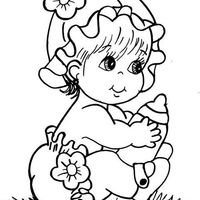 Desenho de Bebê lindo segurando mamadeira para colorir