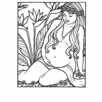 Desenho de Mãe grávida para colorir