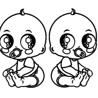 Desenho de Meninos bebês gêmeos para colorir