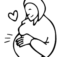 Desenho de Mulher grávida para colorir