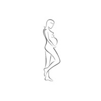 Desenho de Silhueta de mulher grávida para colorir