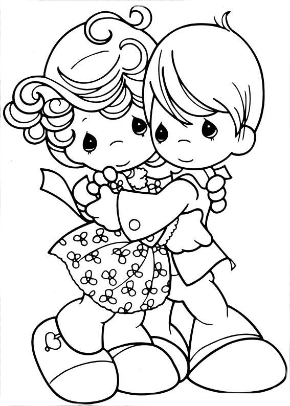 Desenho de Abraço de amigas para colorir - Tudodesenhos