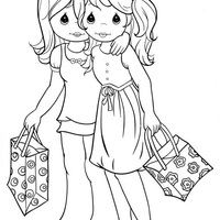 Desenho de Momentos Preciosos - Amigas para colorir