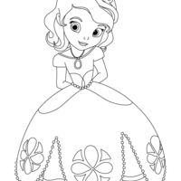 Desenho de Vestido da princesa Sofia para colorir