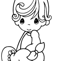 Desenho de Momentos Preciosos - Bebê princesinha para colorir