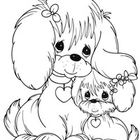 Desenho de Momentos Preciosos - Cachorrinhos fofinhos para colorir