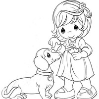 Desenho de Momentos Preciosos - Cachorro Basset para colorir