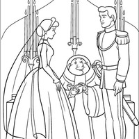 Desenho de Casamento da Cinderela para colorir