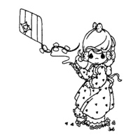 Desenho de Momentos Preciosos -Momentos Preciosos - Menina soltando pipa para colorir