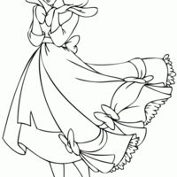 Desenho de Cinderela cantando para colorir