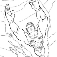 Desenho de Aquaman super-herói aquático para colorir