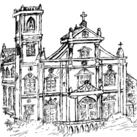Desenho de Catedral para colorir