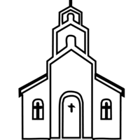 Desenho de Igreja católica para colorir