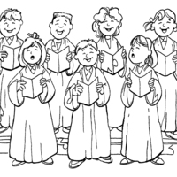 Desenho de Coro da igreja para colorir