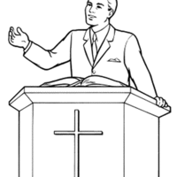 Desenho de Pastor de igreja para colorir