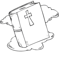 Desenho de Bíblia fechada para colorir